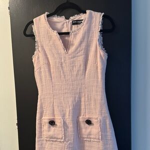Karl Lagerfeld Light Pink Frayed Mini Dress